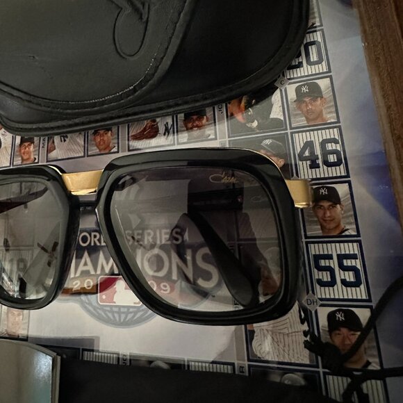 Authentic Cazal Sunglasses 616 Black Gold Grey Gardient Lenses - Picture 2 of 8